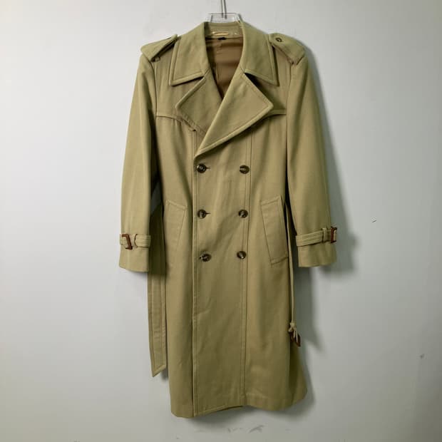 VTG 빈티지 더블 브레스트 울 트렌치코트 M