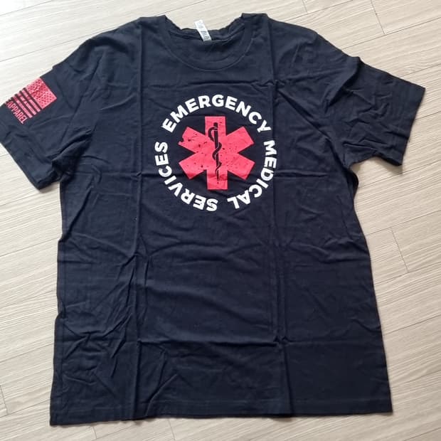 made in usa EMS Emergency 검정 반팔 티셔츠(105)