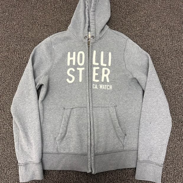 홀리스터 기모 후드집업 그레이 L