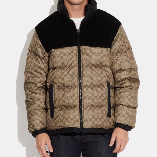 코치 남성 시그니처 로고 패딩