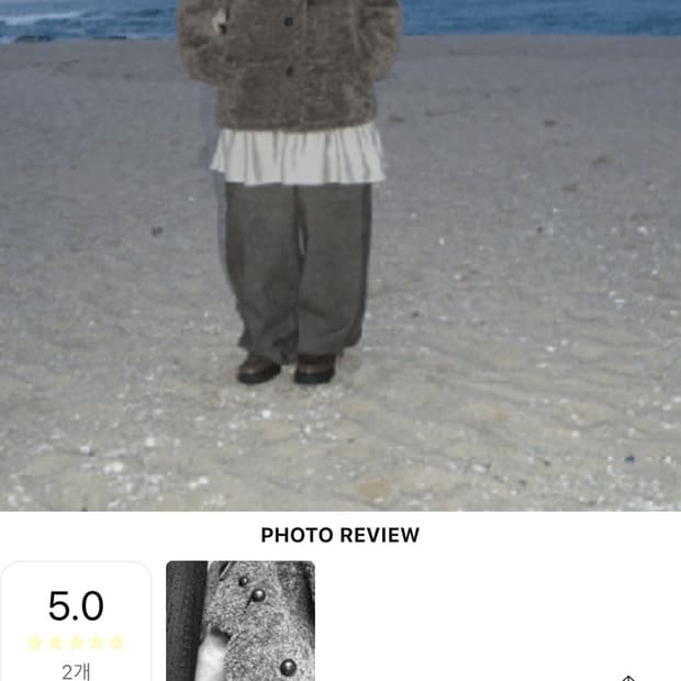 에프터먼데이 플랩 컬리 퍼 자켓 차콜