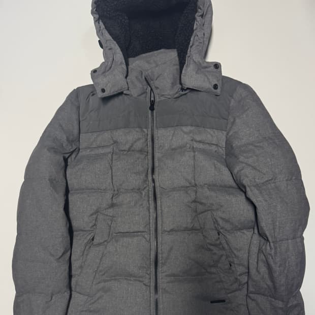 캘빈클라인 보아털 후드 다운 퀄팅 패딩 L