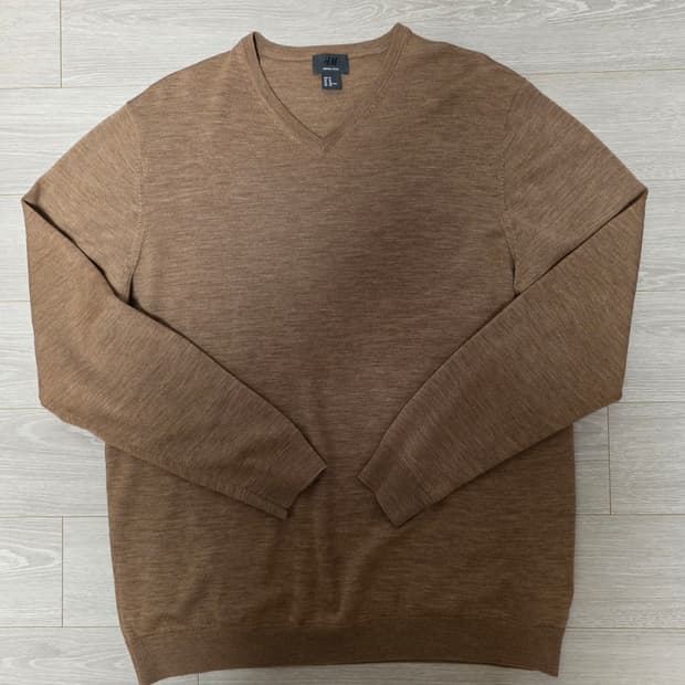 H&M 메리노 울 브이넥 니트 XL
