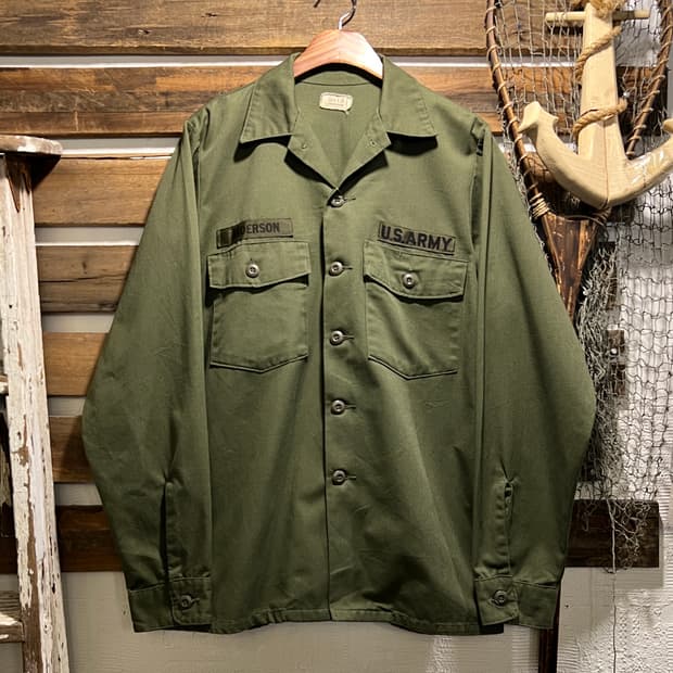 [L]70's 오리지널 U.S ARMY 미군 OG-507 밀리터리 셔츠
