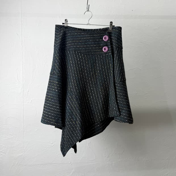 JPN 언발란스 절개 랩 스커트