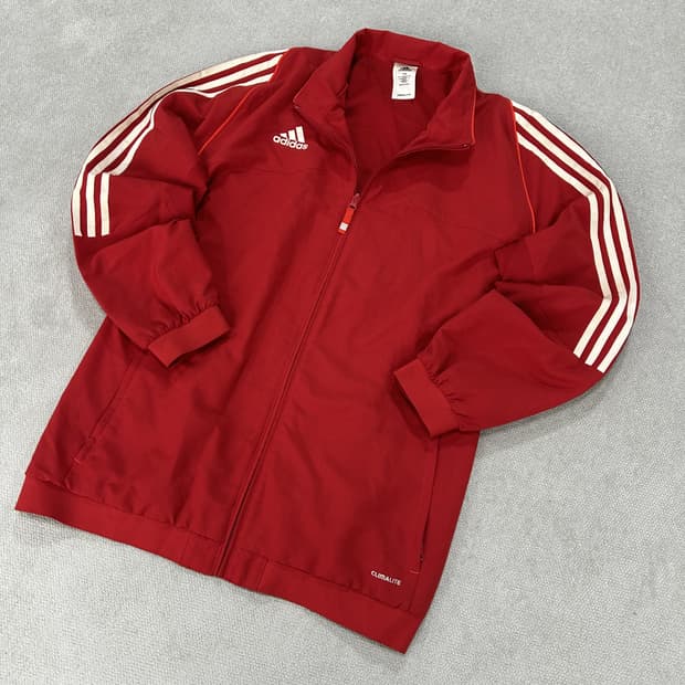 아디다스 삼선 져지 레드 클라이마라이트 115