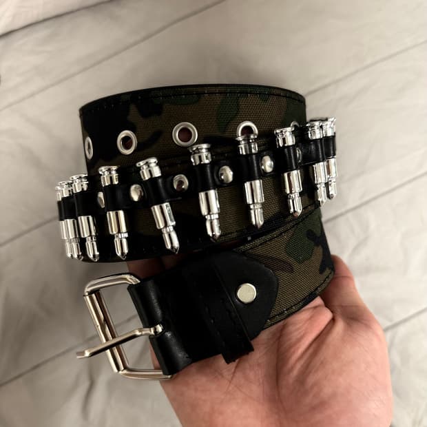 빈티지 카모 총알 벨트