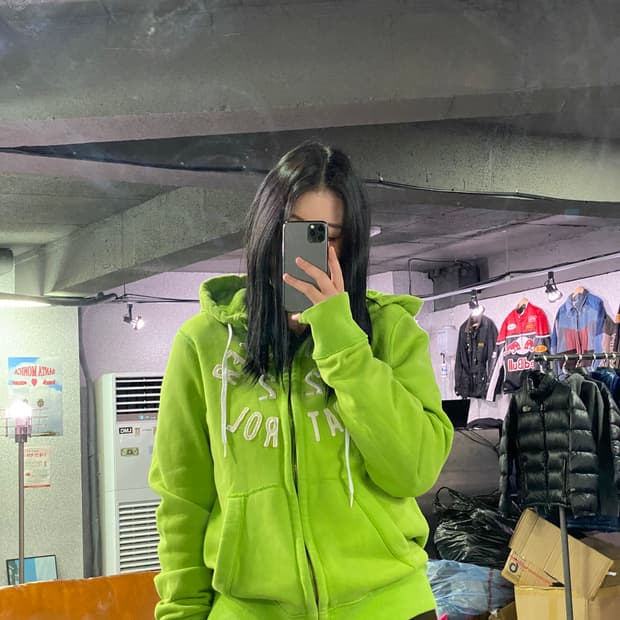 홀리스터 아치로고 그린 후드집업 B3419