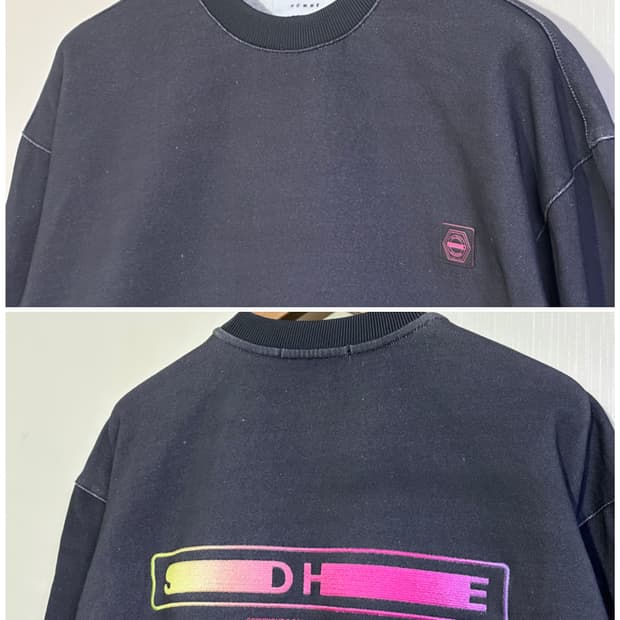 미시착22FW) 솔리드옴므 그라데이션 백로고 맨투맨/48/100/그레이