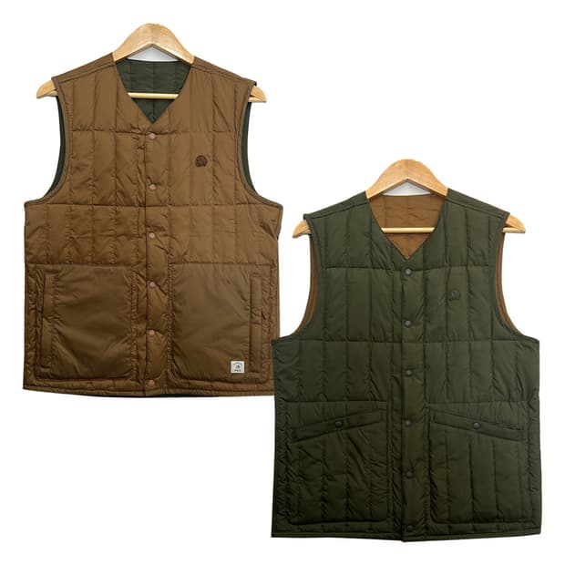 헤지스 리버시블 양면 경량 패딩 조끼 95