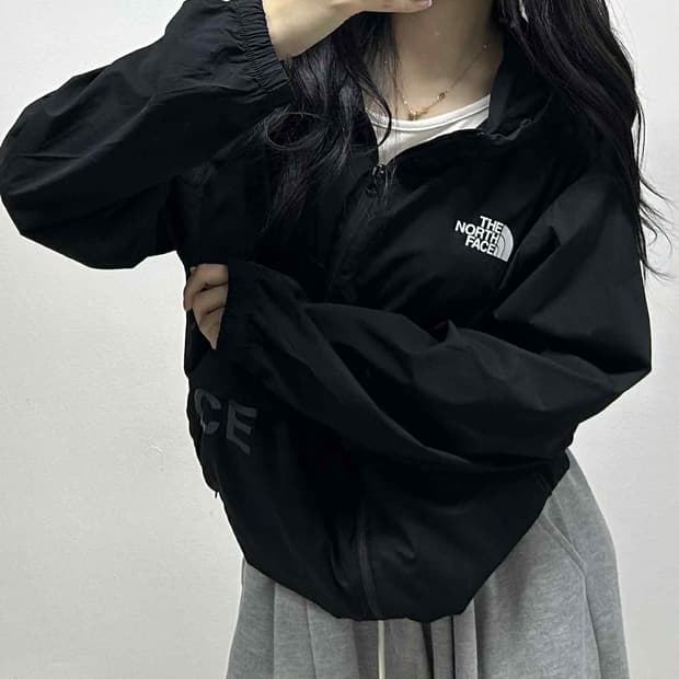 노스페이스 준신형 블랙 윈드브레이커 자켓 후드집업 바람막이 희귀져지(10