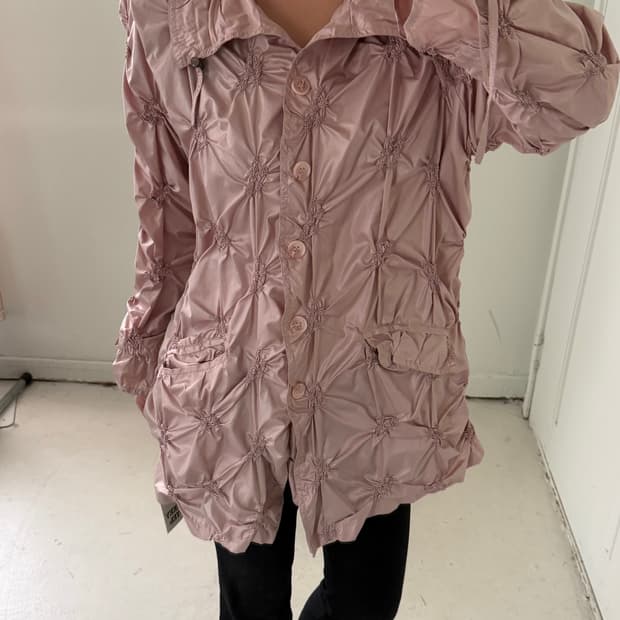 일본빈티지 더스티핑크 셔링 리본 자켓 