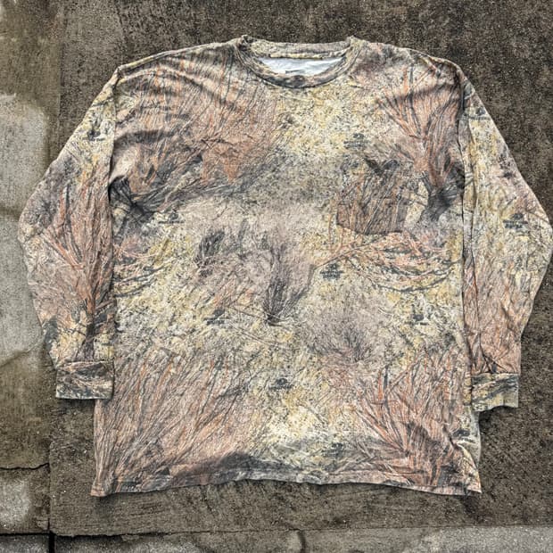 [XXL] 리얼트리 패턴 롱슬리브 긴팔티