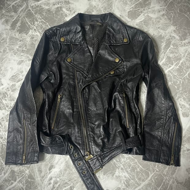 leather rider dot jackt