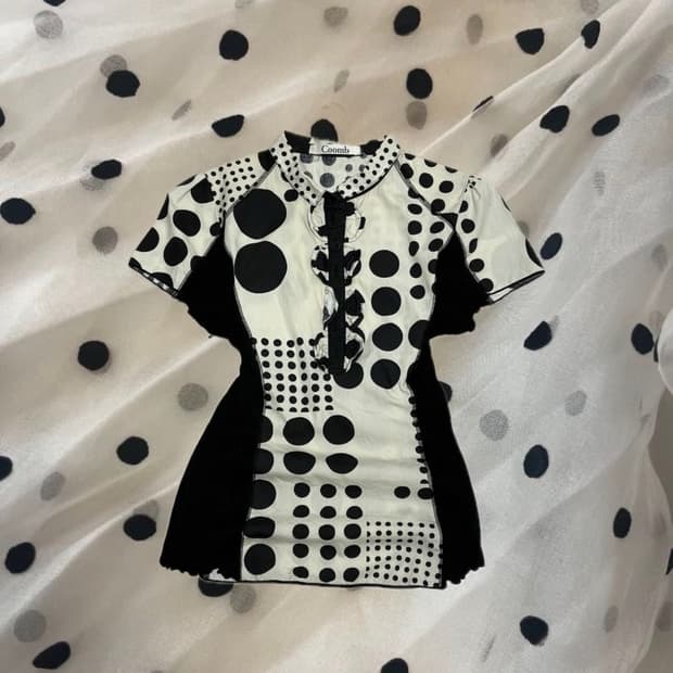 일본 빈티지 dot top