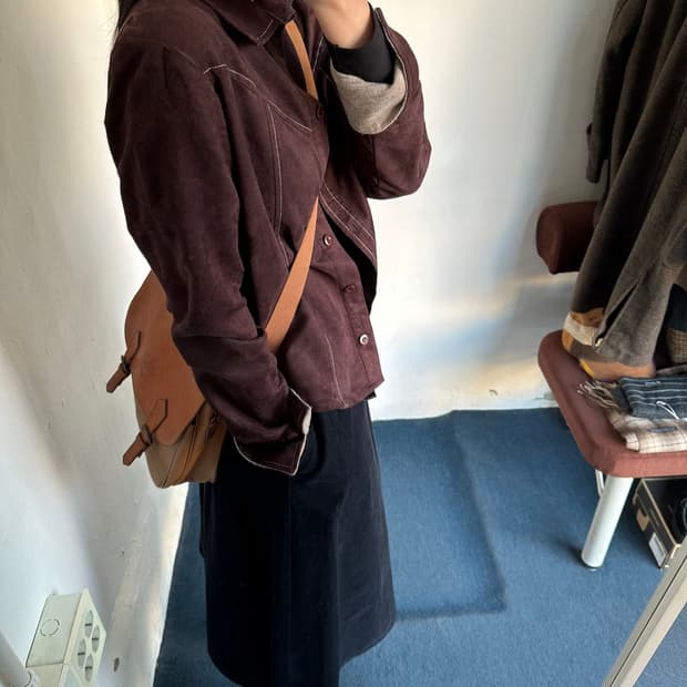 Vegan suede shirt