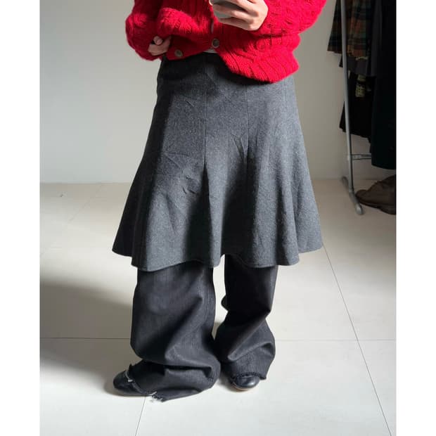 빈티지 미디 스커트