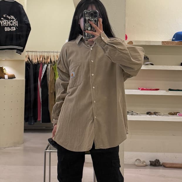 칼하트 원포켓 오버핏 셔츠 베이지 U1404