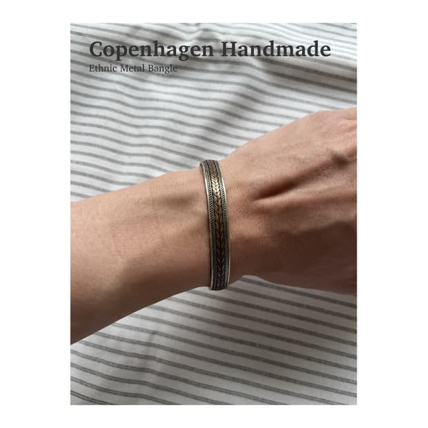 코펜하겐 핸드메이드 에스닉 메탈 뱅글 팔찌