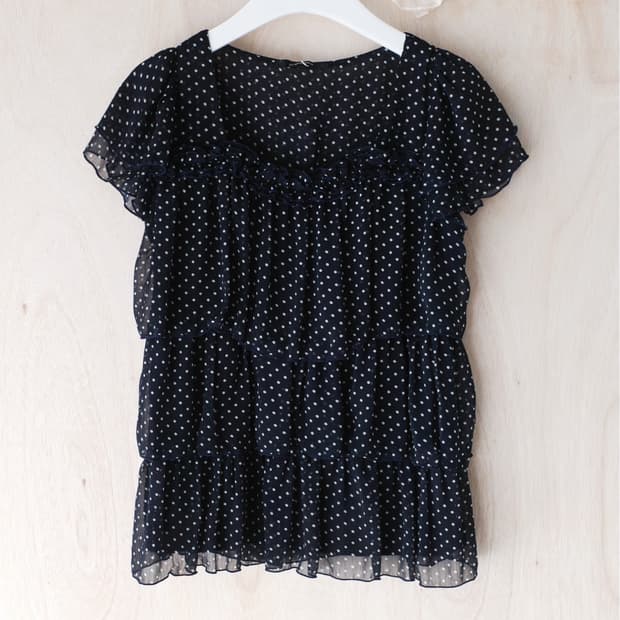 dot cancan half blouse