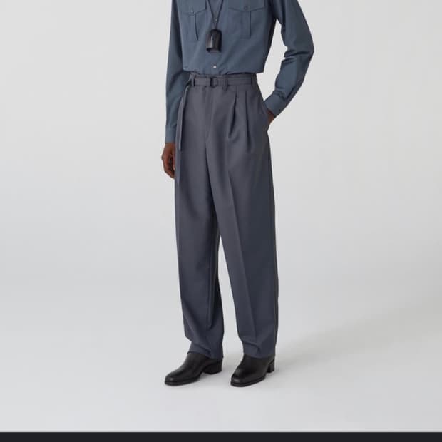 Lemaire belt pleat pants iron grey 50