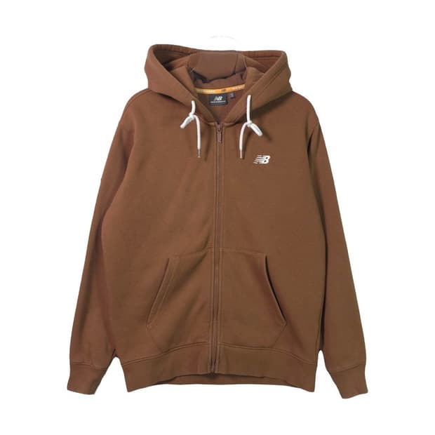 뉴발란스 1906 백로고 브라운 기모 후드집업 M