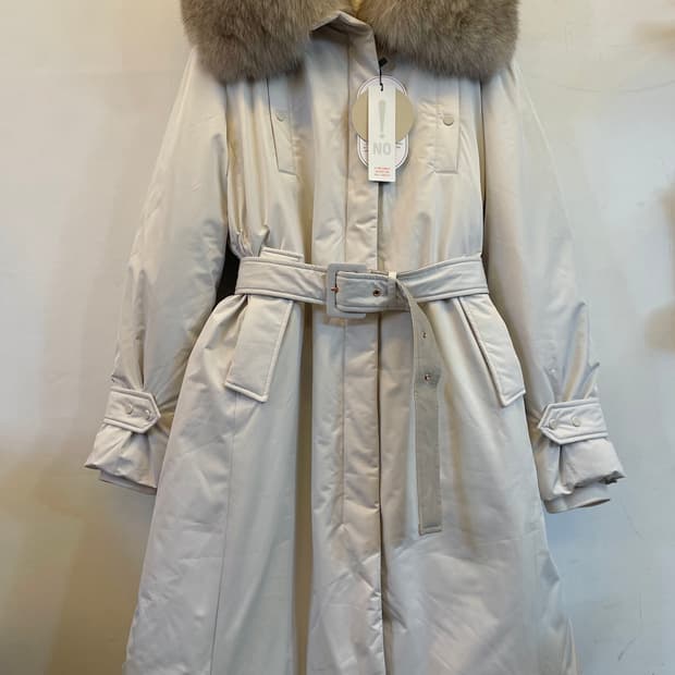 SJ와니 폭스퍼 여성 구스다운롱패딩88 새상품:) 벨트패딩코트점퍼자켓