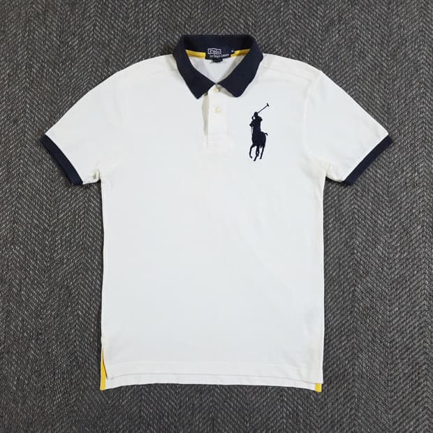 폴로 랄프로렌 아이보리 화이트 빅포니 카라 반팔티
