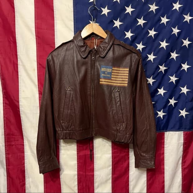 Vintage 80s A-2 타입 리얼 카우하이드 레더 자켓