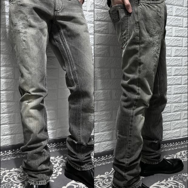 돌체앤가바나 디스트레스드 스트레이트 데님