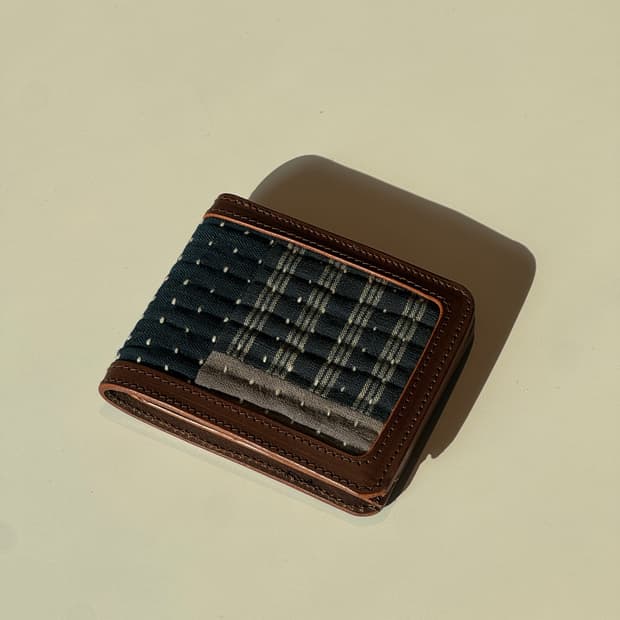 사시코 스티치 데님 반지갑