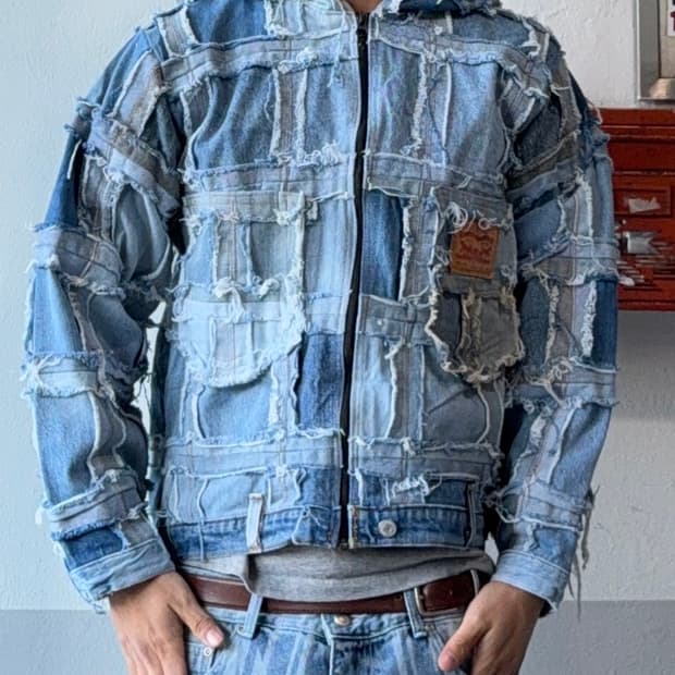 리바이스 커스텀 데님 후드 자켓