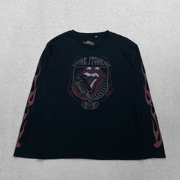 롤링스톤즈 y2k 펑크 밴드 롱슬리브 블랙