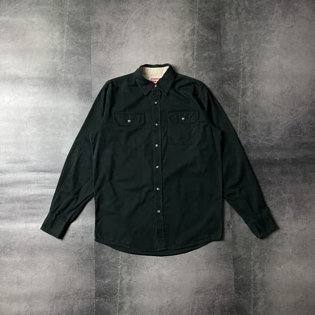WRANGLER 랭글러 빈티지 블랙 플랩포켓 코튼셔츠 A00454