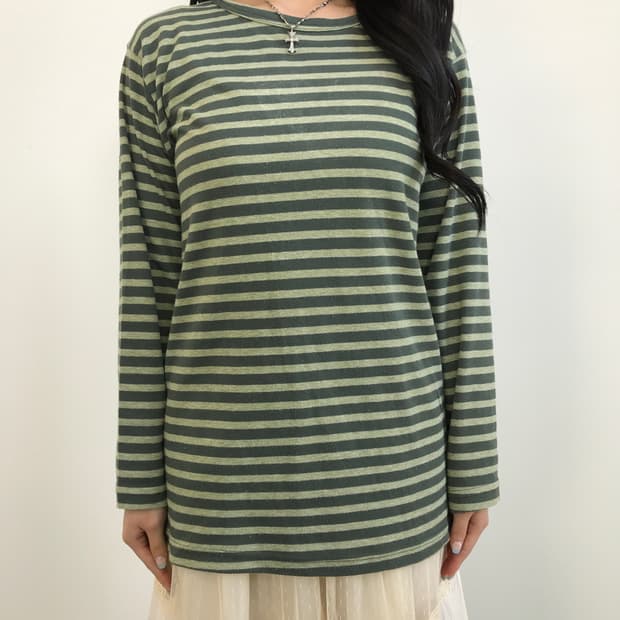 Jpn Poly Striped Long Sleeve T-Shirts