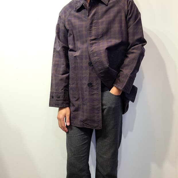 slap shot japan 러기드 체크 히든 버튼 카코트