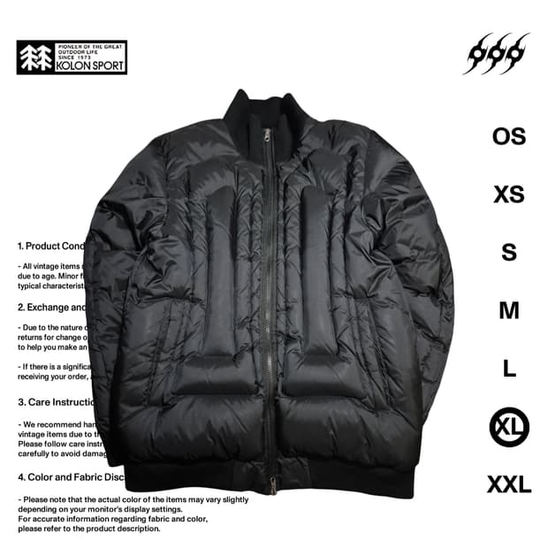 코오롱 10S  구스다운 시보리 105사이즈 패딩