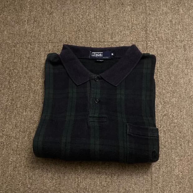 90s 폴로 랄프로렌 블랙워치 폴로 티