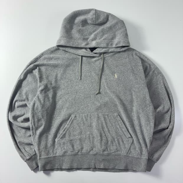 Polo  폴로 랄프로렌 자수 코튼 그레이 후드티