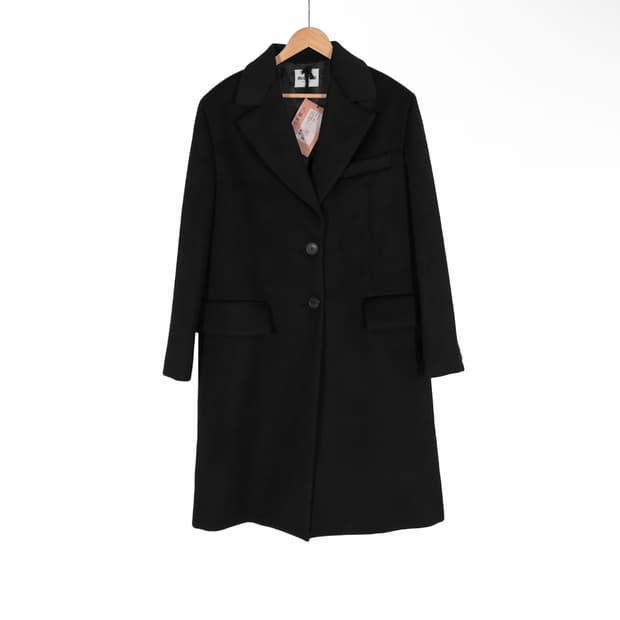 [44] 미우미우 남성 싱글 브레스티드 캐시미어 벨루어 벨벳 코트 블랙