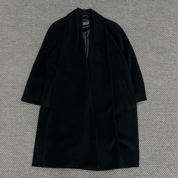산요 다크 싱글 울 코트 v1172