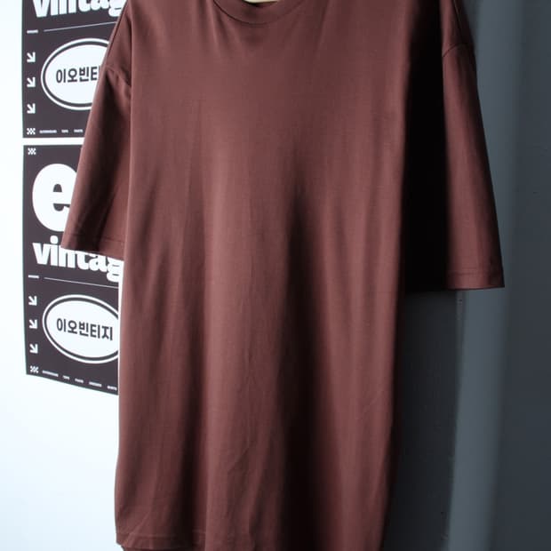 (L-XL) 엘무드 반팔 티셔츠 무지 브라운 놈코어-H34231