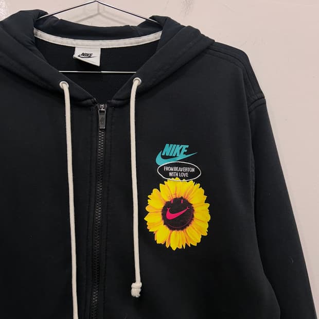 나이키 스우시 썬플라워 나염로고 후드집업