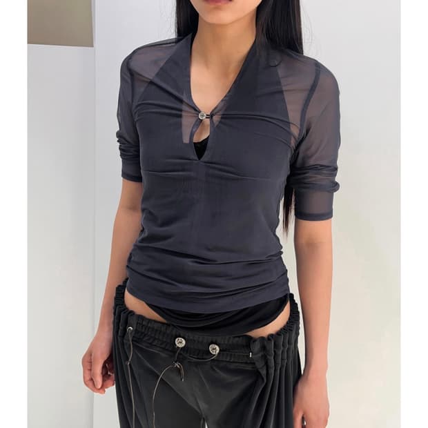 울리카상투스 NAPE MESH TOP (MIDNIGHT) 
