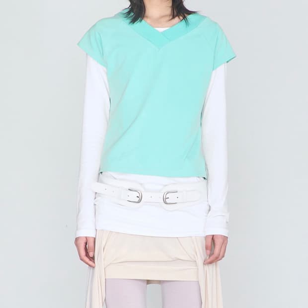 세릭 V-Neck Raglan Half Top _ Mint