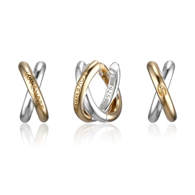 실버 925 러벰버 크로스 후프 귀걸이 실버