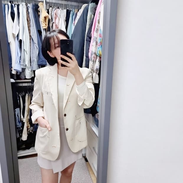 남녀공용 고양이자수 고퀄리티 코튼자켓 (촬영목적 시착만/새상품)