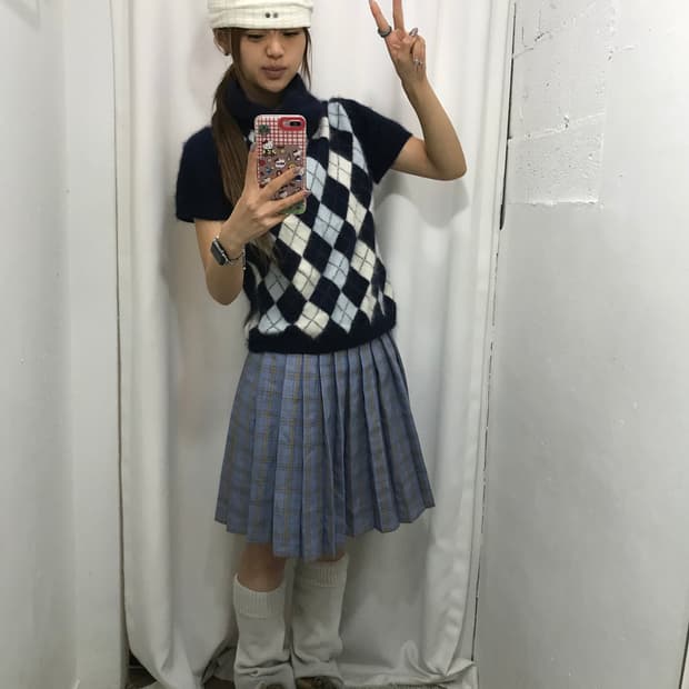 👾네이비 아가일 코디 👾