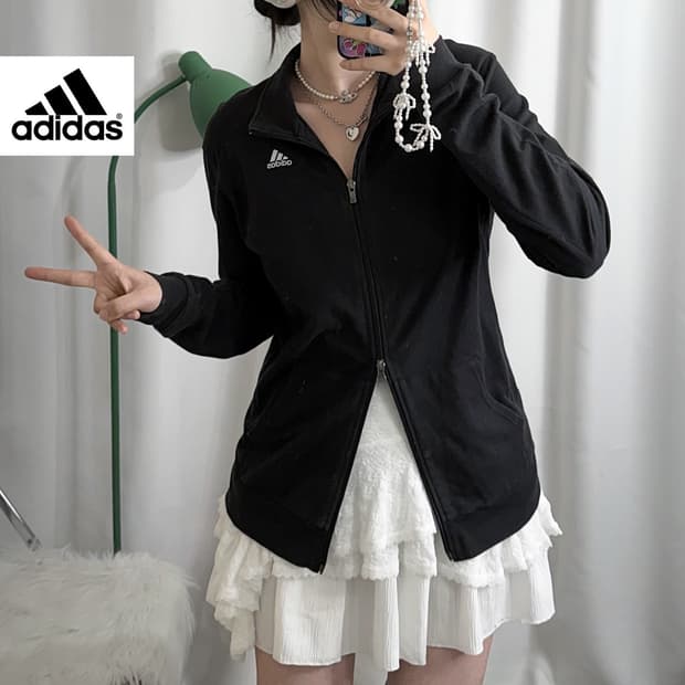 아디다스 블랙 투웨이 집업 져지