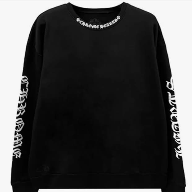 크롬하츠 넥 로고 크루넥 스웨트 맨투맨 블랙